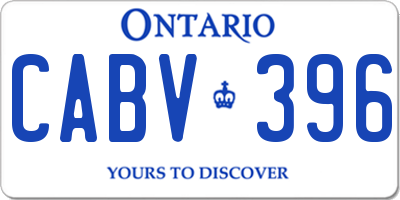 ON license plate CABV396