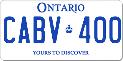 ON license plate CABV400