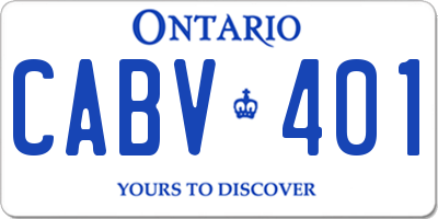 ON license plate CABV401