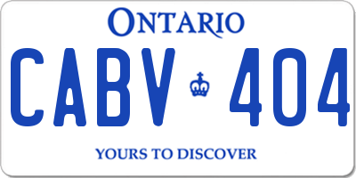 ON license plate CABV404