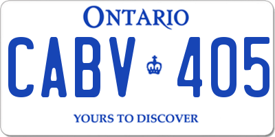 ON license plate CABV405