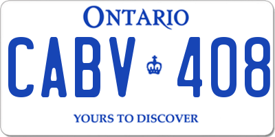 ON license plate CABV408