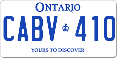 ON license plate CABV410