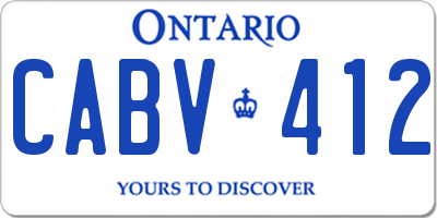 ON license plate CABV412