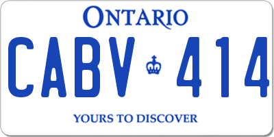 ON license plate CABV414