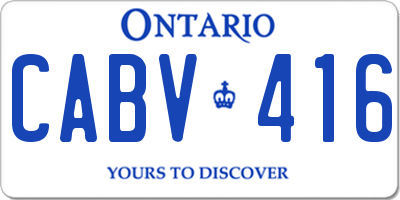 ON license plate CABV416