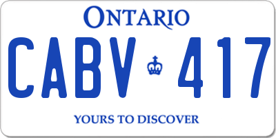 ON license plate CABV417