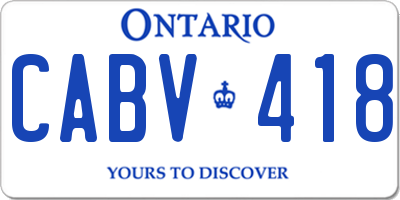 ON license plate CABV418