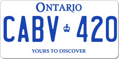 ON license plate CABV420