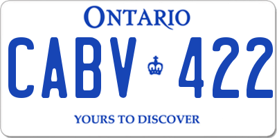 ON license plate CABV422