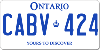 ON license plate CABV424