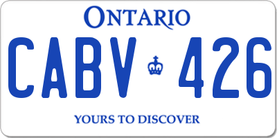 ON license plate CABV426