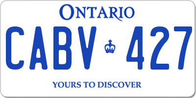 ON license plate CABV427