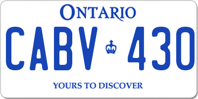 ON license plate CABV430