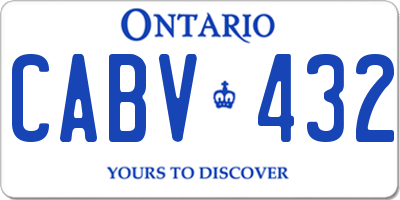 ON license plate CABV432