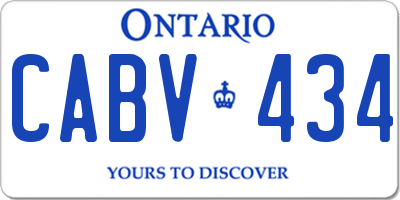 ON license plate CABV434