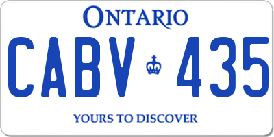 ON license plate CABV435