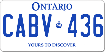 ON license plate CABV436