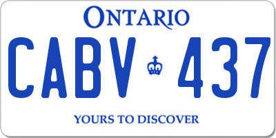 ON license plate CABV437