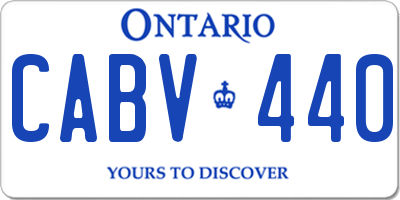 ON license plate CABV440