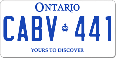 ON license plate CABV441