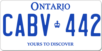 ON license plate CABV442