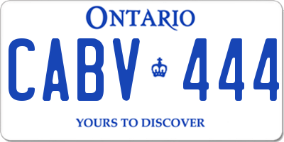 ON license plate CABV444