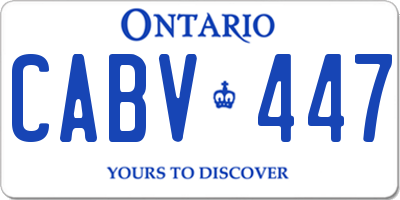 ON license plate CABV447