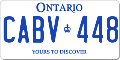 ON license plate CABV448