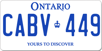 ON license plate CABV449