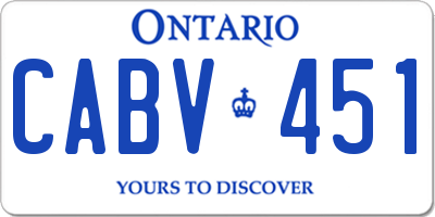 ON license plate CABV451