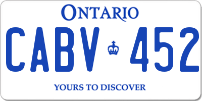 ON license plate CABV452