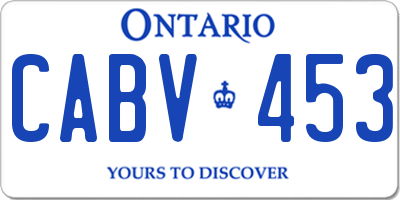 ON license plate CABV453