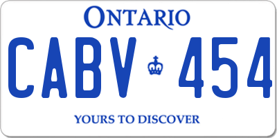 ON license plate CABV454