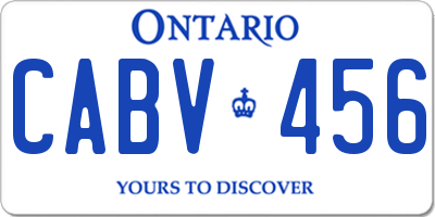 ON license plate CABV456