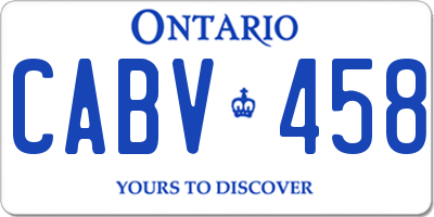 ON license plate CABV458