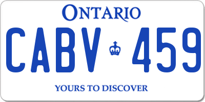 ON license plate CABV459