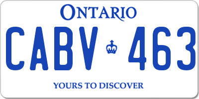 ON license plate CABV463