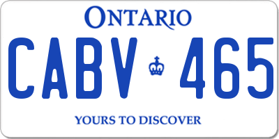 ON license plate CABV465