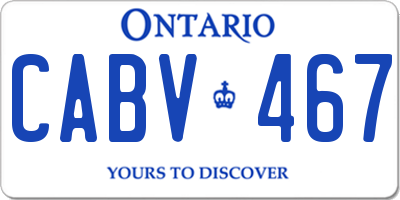 ON license plate CABV467