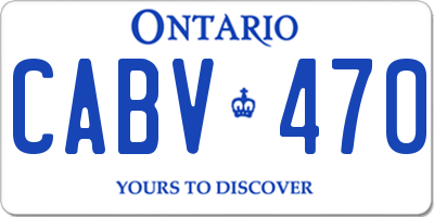 ON license plate CABV470