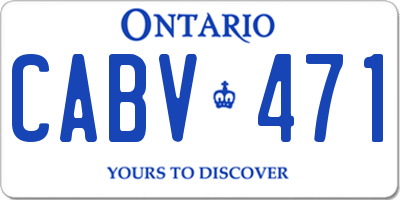 ON license plate CABV471