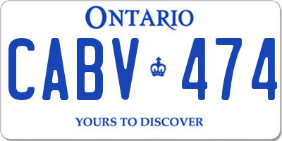 ON license plate CABV474