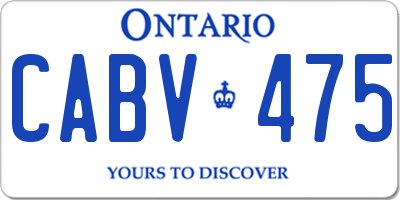 ON license plate CABV475