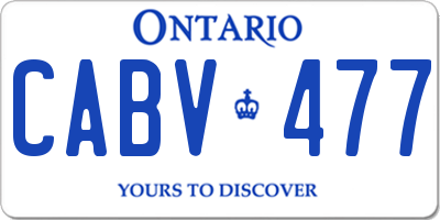 ON license plate CABV477