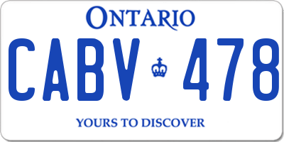 ON license plate CABV478