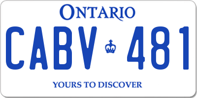 ON license plate CABV481