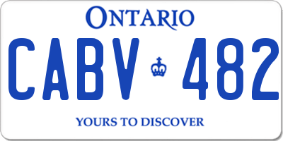 ON license plate CABV482