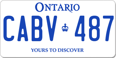 ON license plate CABV487