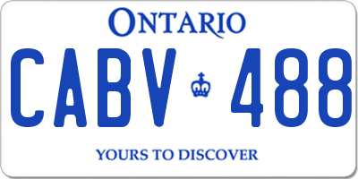 ON license plate CABV488